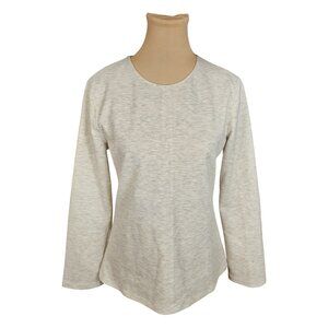 Club Monaco Light Grey Off White Long Sleeve Top Sz M